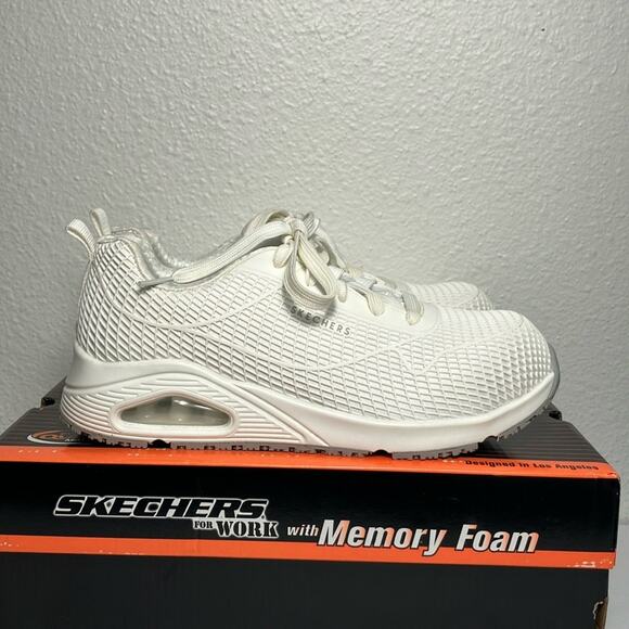 Skechers Womens Uno Sr Jhansi white Safety Toe Work composite‎ Safety Shoes - Picture 1 of 11